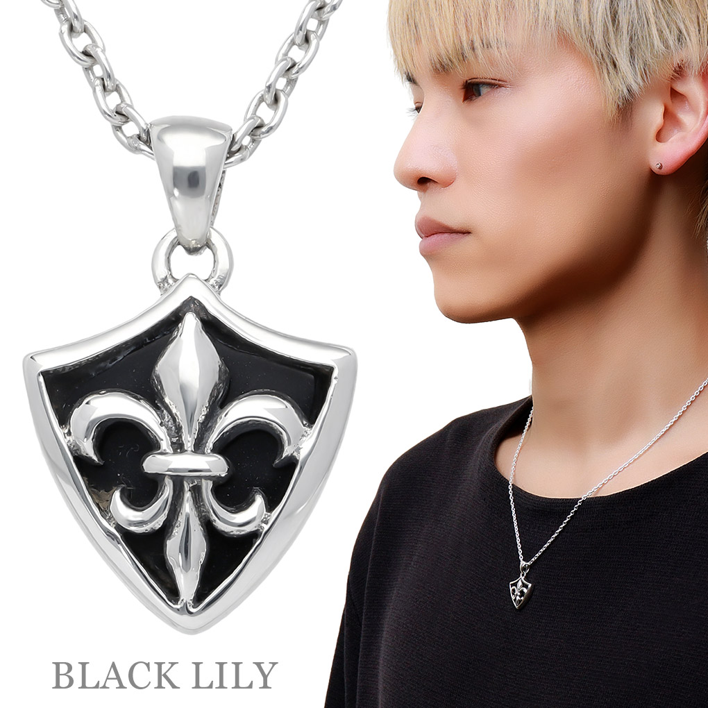 ユリの紋章 オニキス ネックレス ペンダント ペンダントトップ
