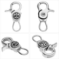 シルバー リリー ナスカン キーリング キーホルダー フック 鍵