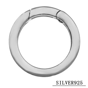 シルバー カラビナ 丸 ラウンド キーリング 直径約25mm キーホルダー 鍵 シルバー925 銀 丸カン 丸型 丸形 シンプル 高級感 高見え 上品 カスタム パーツ 金具 シルバーアクセサリー メ