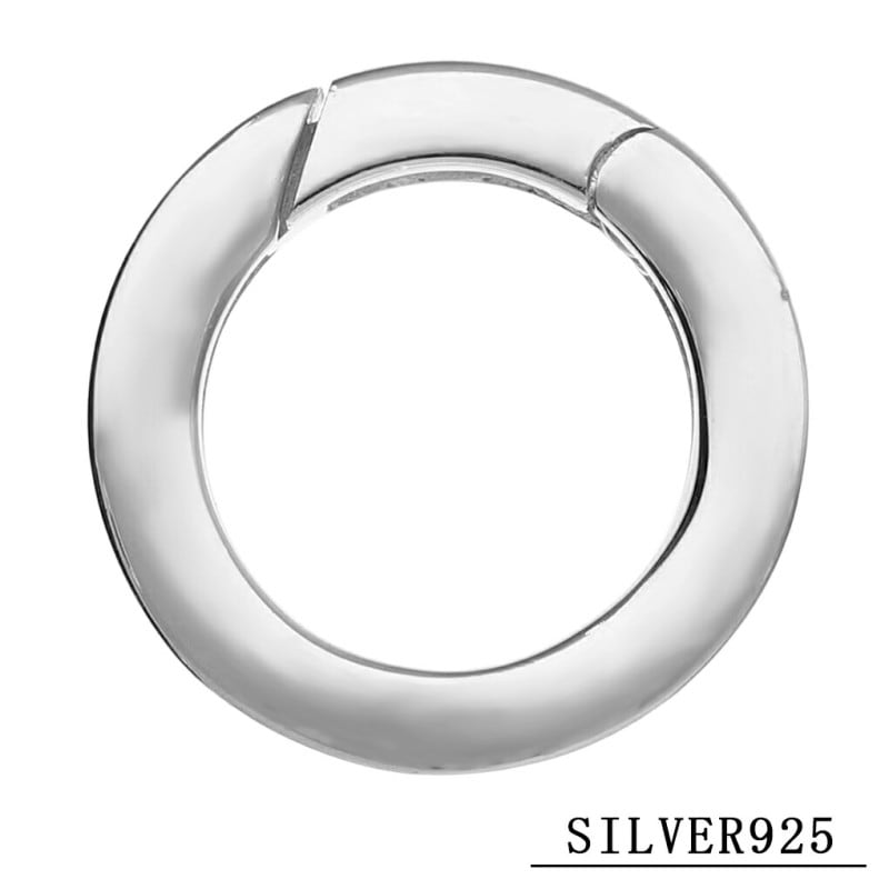 新品未使用品YOSTER シルバー カラビナキーリング、定価27950円 シルバー カラビナ 丸 ラウンド キーリング 直径約20mm キーホルダー