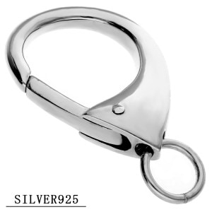 シルバー カラビナ フック キーホルダー 鍵 キーリング シルバー925 銀 シンプル 高級感 上品 存在感 大きめ パーツ シルバーアクセサリー メンズ レディース 男性 女性 彼氏 彼女 誕生日 