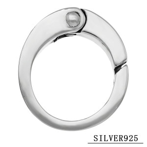 シルバー カラビナ 丸 ラウンド キーリング 直径約22mm キーホルダー 鍵 シルバー925 銀 丸カン 丸型 丸形 シンプル 高級感 高見え 上品 カスタム パーツ 金具 シルバーアクセサリー メ