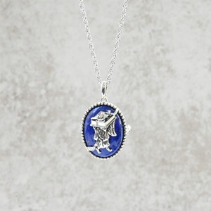 鳥獣戯画 宴会の準備 狐 ブローチ ペンダントトップ (チェーンなし) ネックレス ペンダント トップ ヘッド シルバー ラピスラズリ 925 きつね 銀細工 装飾 彫刻 繊細 芸術 美術 日本画 国