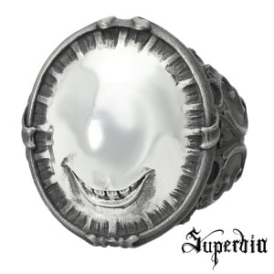 Superbia Shining シャイニング B リング 指輪 13〜27号 メンズリング シルバー 925 口 笑顔 不気味 ホラー ロココ アンティーク ダーク 退廃 耽美 彫刻 造形 美術 芸