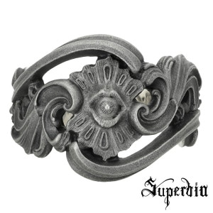 Superbia Flos フロース リング 指輪 13〜27号 メンズリング シルバー 925 目 目玉 口 唇 花 アラベスク 蔦 植物 ロココ アンティーク ダーク 退廃 耽美 彫刻 造形 美術