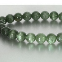 高品質 グリーン キャッツアイルチル ブレスレット 7.5mm 16.5cm