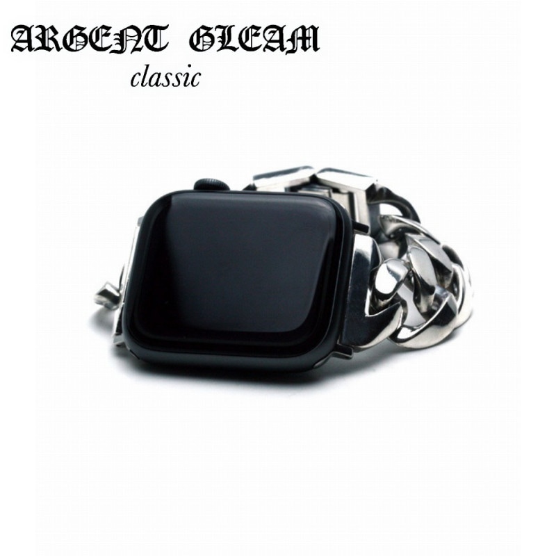 ArgentGleam Classic ����������ȥ��꡼�९�饷�å� ����С�925 �֥쥹��å� APPLE WATCH CHAIN BAND PLAIN 49mm 45mm 44mm 42mm AGB-180 �֥��� ARGENT GLEAM ¸�ߴ� �������� �����å� ���饷�å� �磻�� ���å� ���祤��� ��� ���饷�å���������