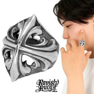 Ravish Rucy ラヴィッシュルーシー ルーシー クロス リング 指輪 7〜30号 シルバー 十字架 リリー ユリ 百合 大ぶり 幅広 存在感 ゴシック シルバーリング メンズ レディース 男性