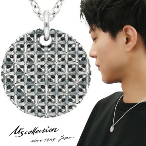 エムズコレクション スタッズ コイン シルバー ネックレス ペンダント ペンダントトップ メダル コインネックレス シルバーネックレス メンズ 男性 彼氏 夫 旦那 誕生日 記念日 プレゼント 人気 