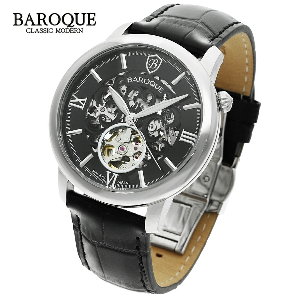 BAROQUE 腕時計 BA2007 ブラック 黒 日本製 時計 ウォッチ 紳士