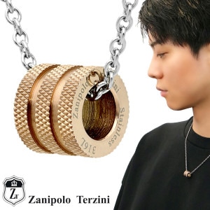 Zanipolo Terzini ローズゴールド リング ネックレス ペンダント ペンダントトップ ペンダントチャーム ステンレス サージカルステンレス 金属アレルギー アレルギーフリー リングネック