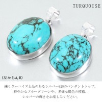 練り ターコイズ シルバー ペンダントトップ オーバル 選べる 一点物