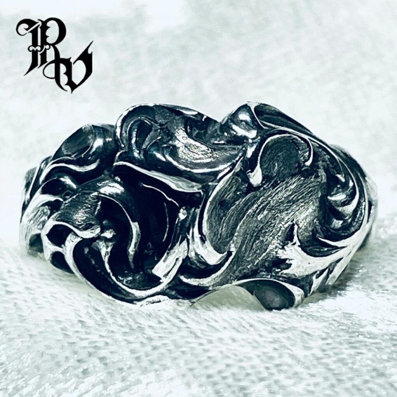 ファイヤー フレイム パターン 炎 シルバー 925 リング 本物 銀製品 ★★ Revellia Flamme リング 指輪 6～17号 シルバー 925 炎 火 曲線 模様