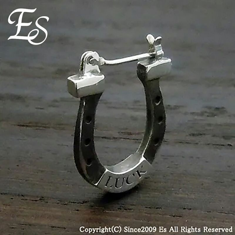 Es Horse Shoe Hoop Pierce / Black Ver 馬蹄 フープピアス 1P 片耳用