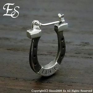 Es Horse Shoe Hoop Pierce / Black Ver ���� �ա��ץԥ��� 1P �Ҽ��� ����С� 925 �֥�å� �� �ա��� �ԥ��� ��󥰥ԥ��� �ۡ������塼 ��Ŵ ����С��ԥ��� ��� ���� ��� �� ö�� �֥��� ��ǰ�� ������ �ץ쥼��� �͵� ������� ��� ���å� ���ä�����