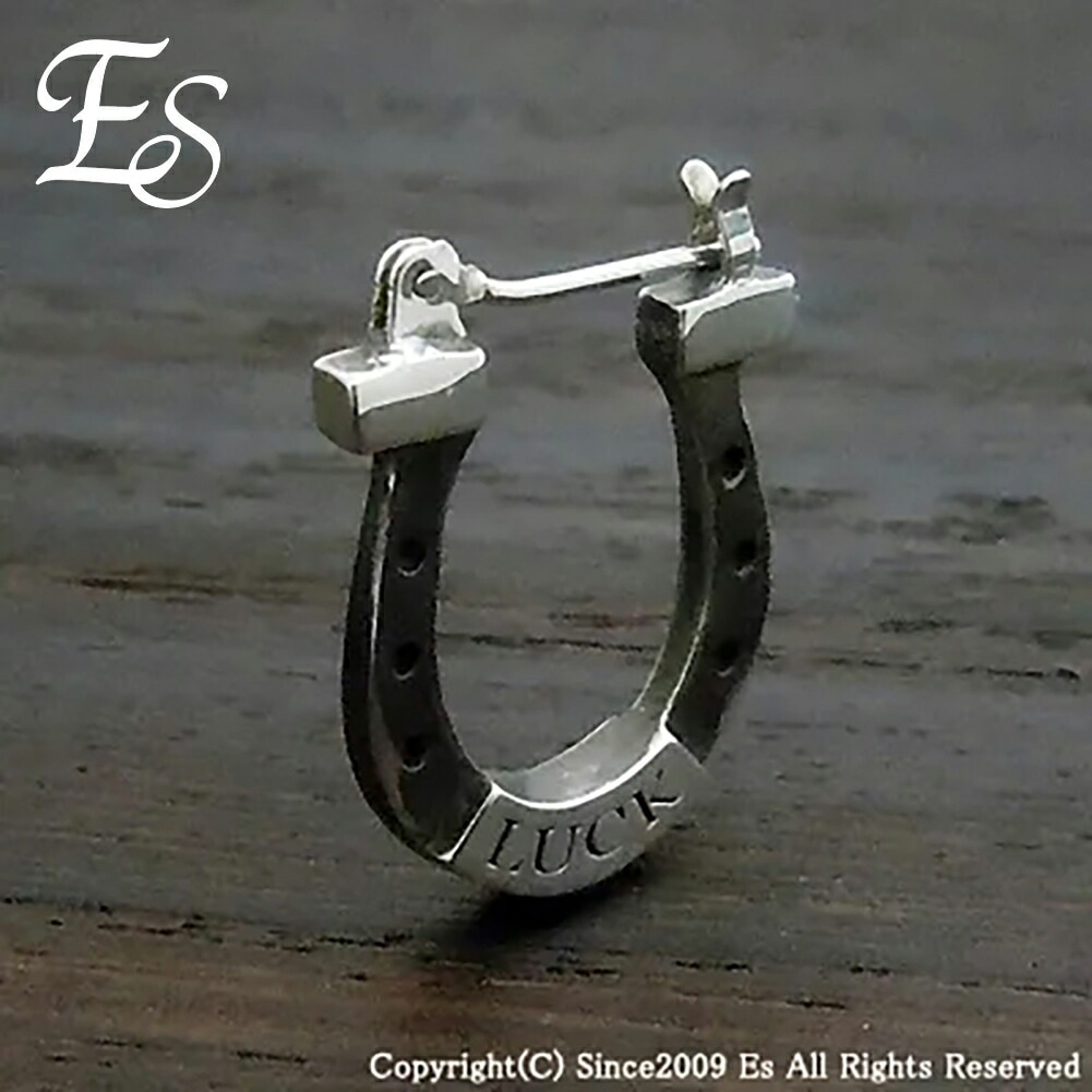 Es Horse Shoe Hoop Pierce / Black Ver 馬蹄 フープピアス 1P 片耳用