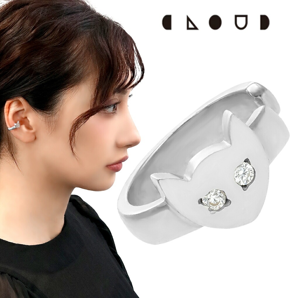 Cloud Jewelry 右耳用) 猫 イヤーカフ シルバー925 クラウドジュエリー