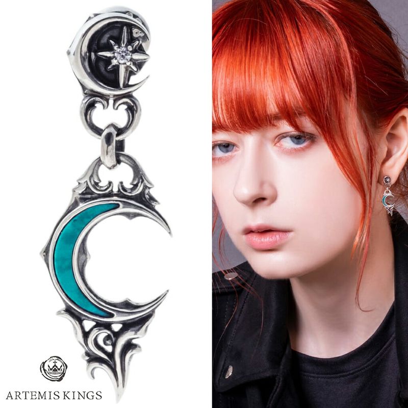 アルテミスキングス ARTEMISKINGS ブルー ムーン ハート ピアス