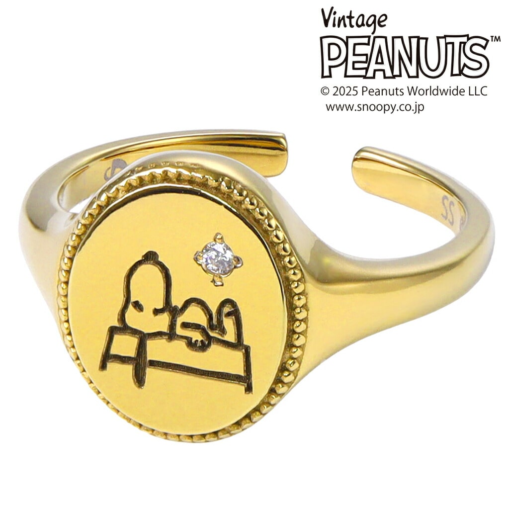 PEANUTS 「 phiten モデル 」 スヌーピー 印台 リング 指輪 12～17号