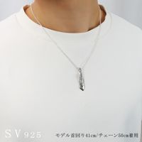 フェザー シルバー 925 ネックレス ペンダントトップ メンズ 羽根 羽