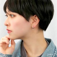 Losau プレーン フープピアス ピアス 1P 片耳用 シルバー レディース