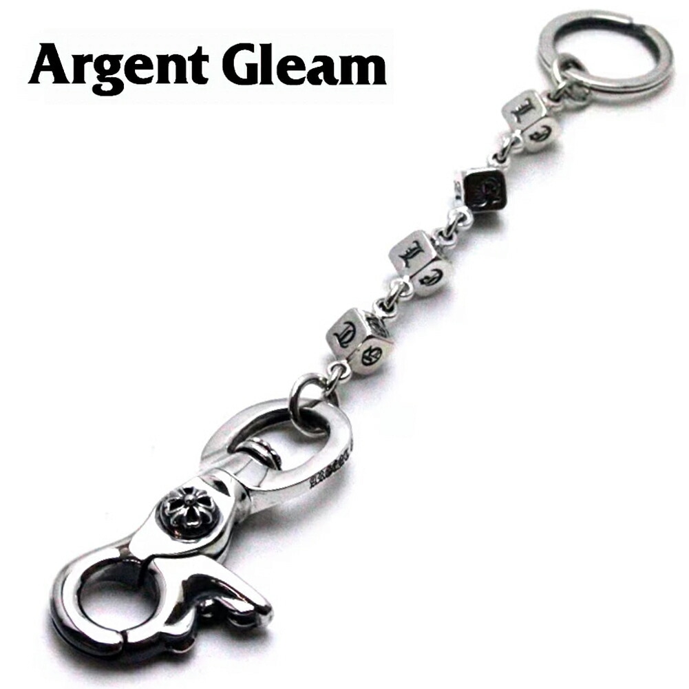 Argent Gleam Classic キーチェーン シルバー 925 メンズ ダイス