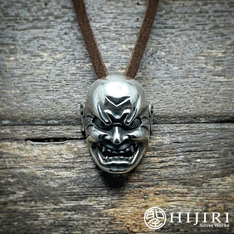聖 HIJIRI 顰 しかみの面のペンダント Noh mask “Shikami” pendant