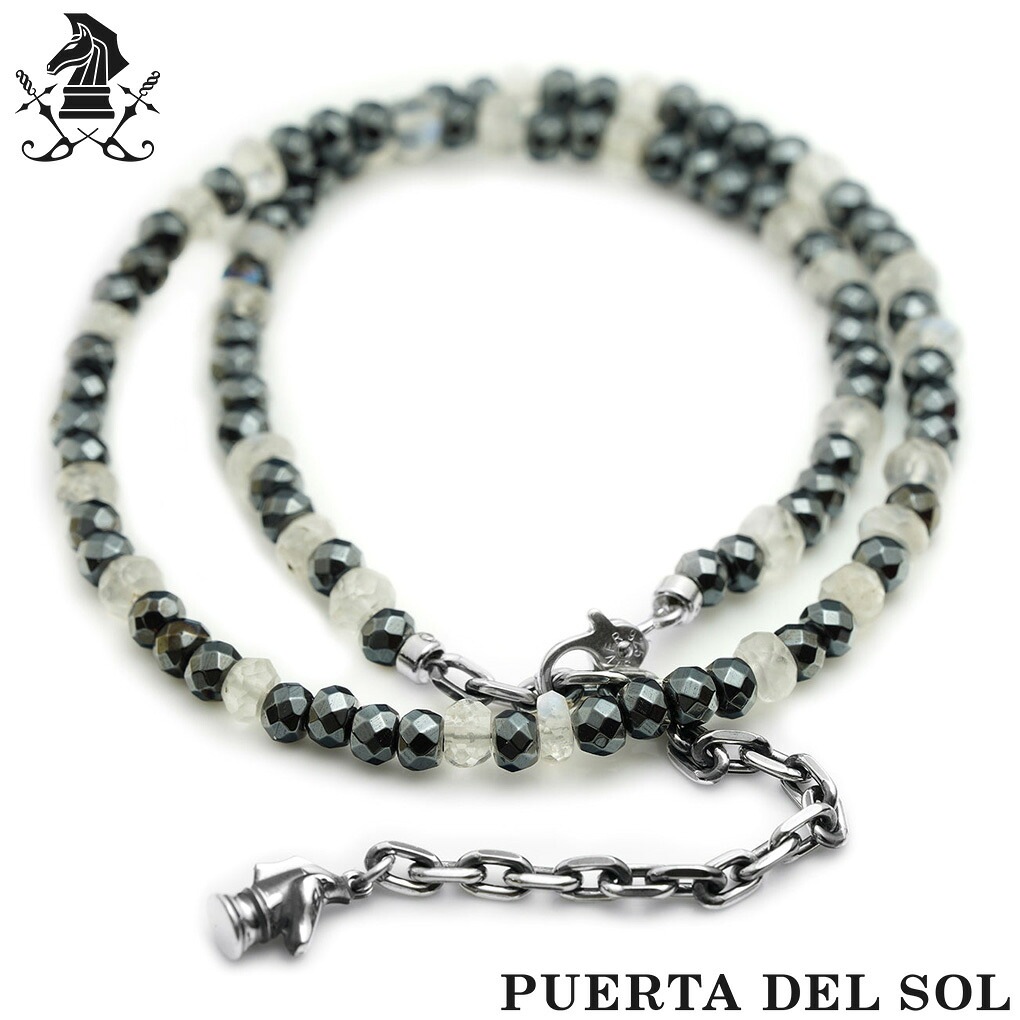 PUERTA DEL SOL ヘマタイト ムーンストーン ビーズ ストーン シルバー