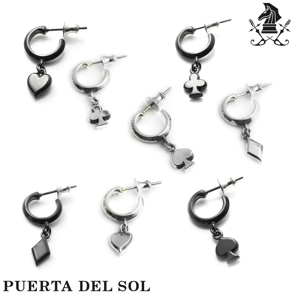 PUERTA DEL SOL トランプ チャーム フープ シルバー ピアス 1P 片耳用 
