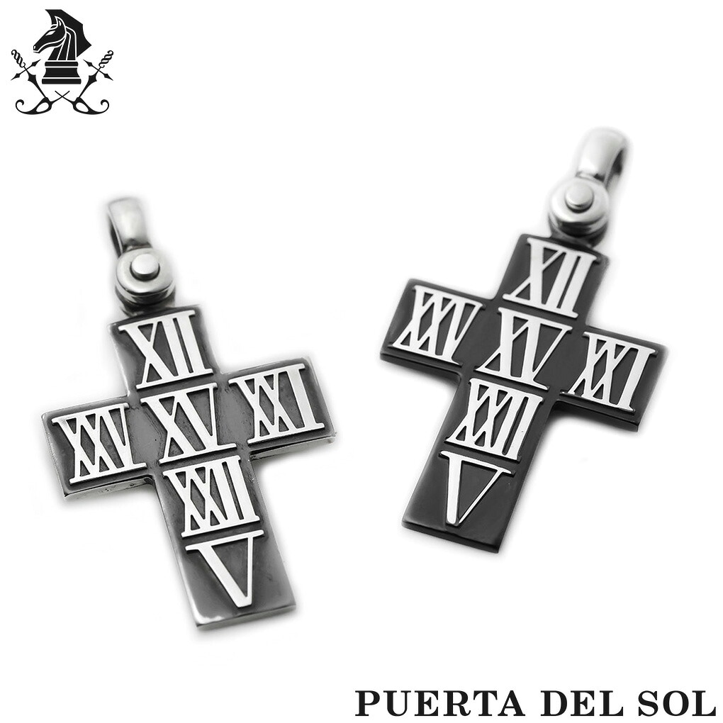 PUERTA DEL SOL ローマ数字 クロス シルバー ペンダントトップ