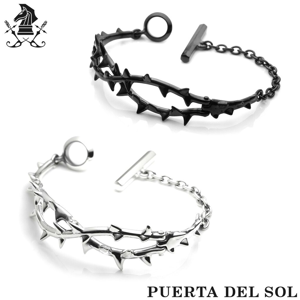 『鑑定済み』PUERTA DEL SOLブレスレット　　シルバー950 PUERTA DEL SOL 茨 イバラ ライン シルバー ブレスレット メンズ