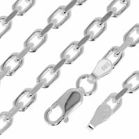 幅約3.8mm 60cm 【シルバーチェーン】 シルバーあずきチェーン 2面カット|チェーン・革紐(ネックレス用)