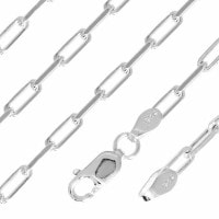 幅約2.4mm　60cm【シルバーチェーン】 シルバー長あずきチェーン2面カット　|チェーン・革紐(ネックレス用)