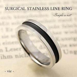 マット ブラック スリット ステンレス リング 7〜21号 サージカルステンレス 金属アレルギーフリー 指輪 平打ちリング シンプル ライン 黒 定番|メンズアクセサリー
