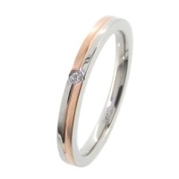 ピンクゴールドカラー チェックパターン サージカルステンレスリング 7〜15号|レディースアクセサリー