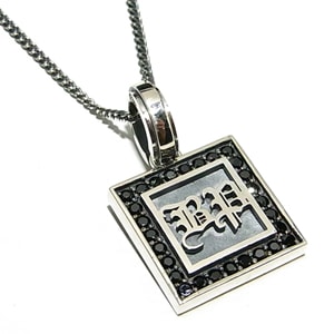 BULLET PEACE ジルコニア シルバーネックレス silver925 シルバーネックレス 【BULLET PEACE】 ブラックジルコニア・レオパルド