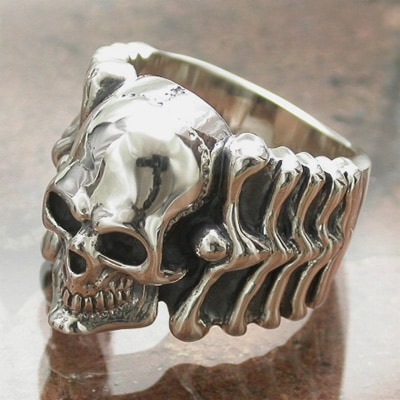 ボーン スカル リング 指輪　シルバー925 シルバーリング】【スカルリング】【シルバーアクセサリー】スカル