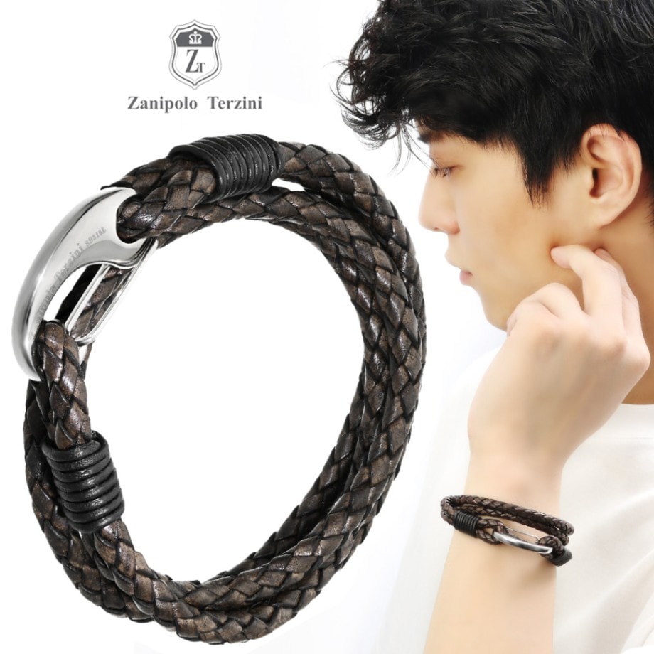 Zanipolo Terzini/ザニポロタルツィーニ】レザーブレスレット 2重巻き