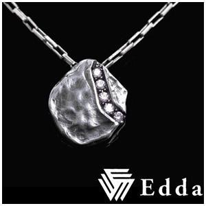 ☆送料無料☆【Edda/エッダ】ナチュラルプレート ジルコニアライン シルバーネックレス|メンズアクセサリー