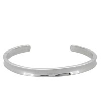 ☆送料無料☆鏡面仕上げ カーブシルバーバングル|メンズアクセサリー