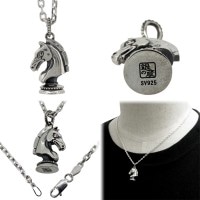 美品 バーバリー ネックレス ノバチェック ホース 騎士 ナイト 925 BURBERRYバーバリー ネックレス ノバチェック ホースロゴ シルバー