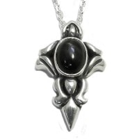 ★ 送料無料 ★【M's collection/エムズコレクション】ダイオプサイトシルバーネックレス|メンズアクセサリー