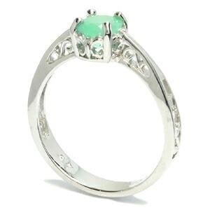 エメラルド ボリュームプラチナコート シルバーリング 7〜14号/レディースリング/Emerald LadiesLady's Ring/女性用指輪(ゆびわ)/パワーストーン/天然石|レディースアクセサ