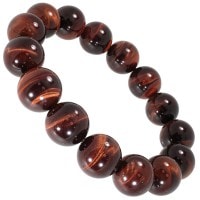 14mm 18.5cm 3A レッドタイガーアイ ブレスレット メンズLサイズ|大人