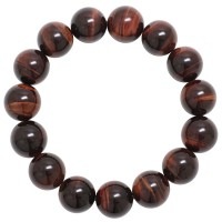 14mm 18.5cm 3A レッドタイガーアイ ブレスレット メンズLサイズ|大人
