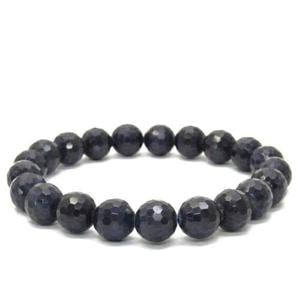 9mm 17cm〜17.5cm カット サファイア ブレスレット M〜Lサイズ 天然石 パワーストーン 誕生石 9月 カットサファイア サファイヤ 腕輪|天然石・パワーストーン