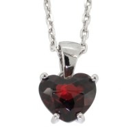 アフリカ産 ハート型カット ガーネット シルバーネックレス  天然石 パワーストーン レディース ネックレス 1月 誕生石 女性 プレゼント ペンダント|レディースアクセサリー