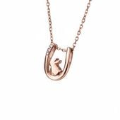 ≪SERASTINY -petit- / セラスティニー ペティ≫-うさぎ-/ホースシュー　天然ダイヤモンドネックレス　ピンクゴールド　SUS316L