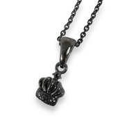 ≪FatimaDesign/ファティマデザイン≫クラウン・チャームBKペンダント (チェーン付)