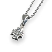 ≪FatimaDesign/ファティマデザイン≫セイントクロス・チャームペンダントWH (チェーン付)